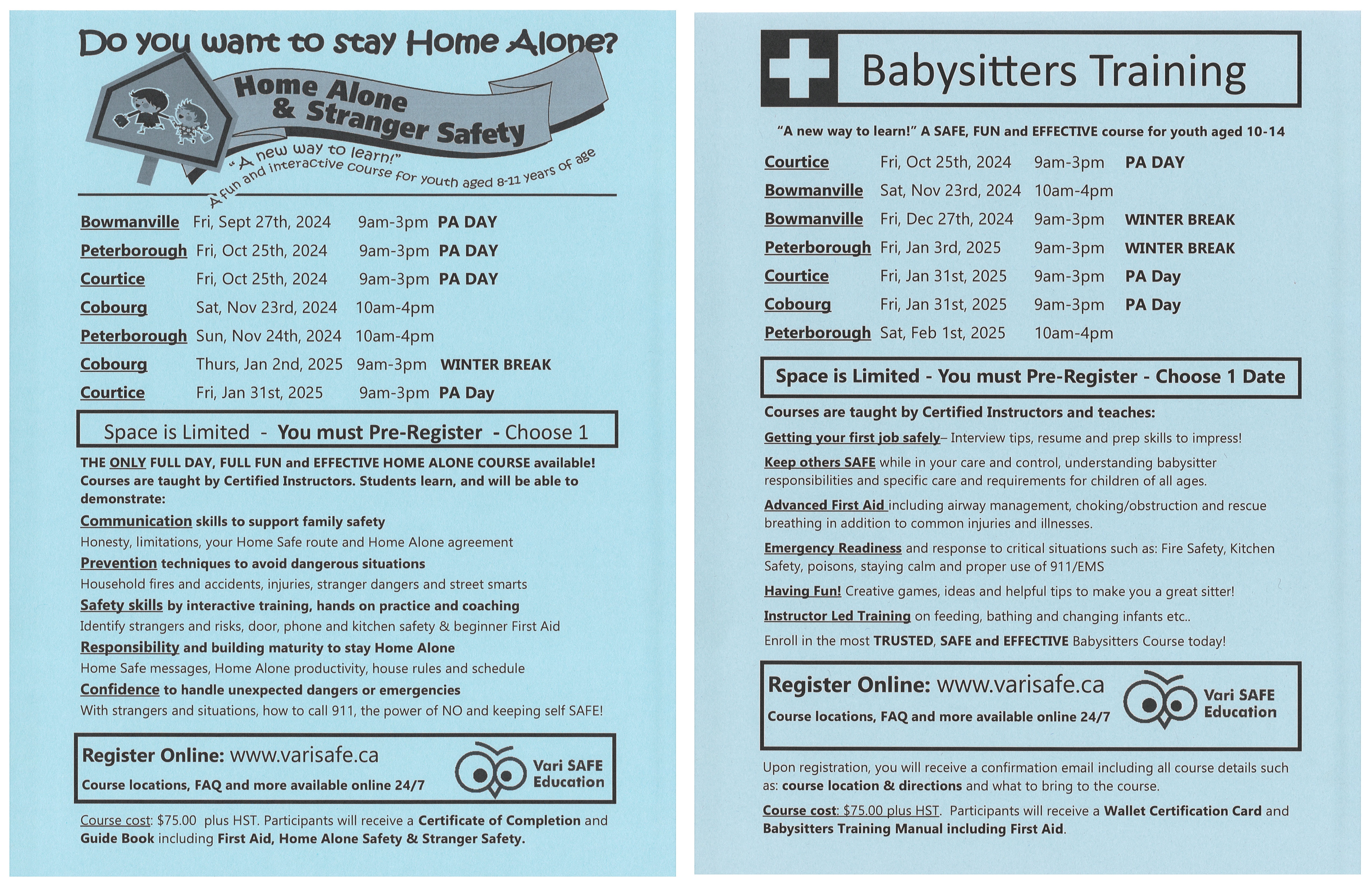 Home Alone & Stranger Safety/ Babysitters Training