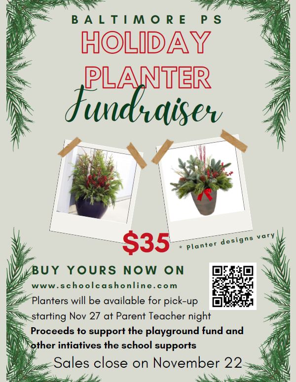 Holiday Planter Fundraiser - November 12th